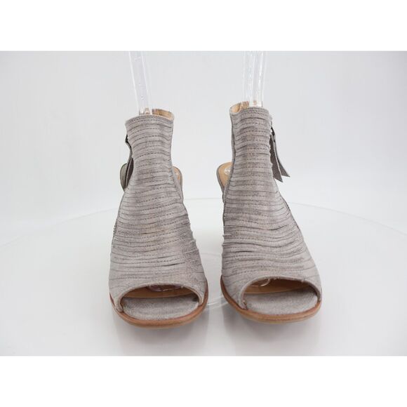 Paul Green Cayanne Gray Shimmer Peep Open Toe Sandal Heel Bootie Sz 4.5 UK 7 US - Picture 2 of 13